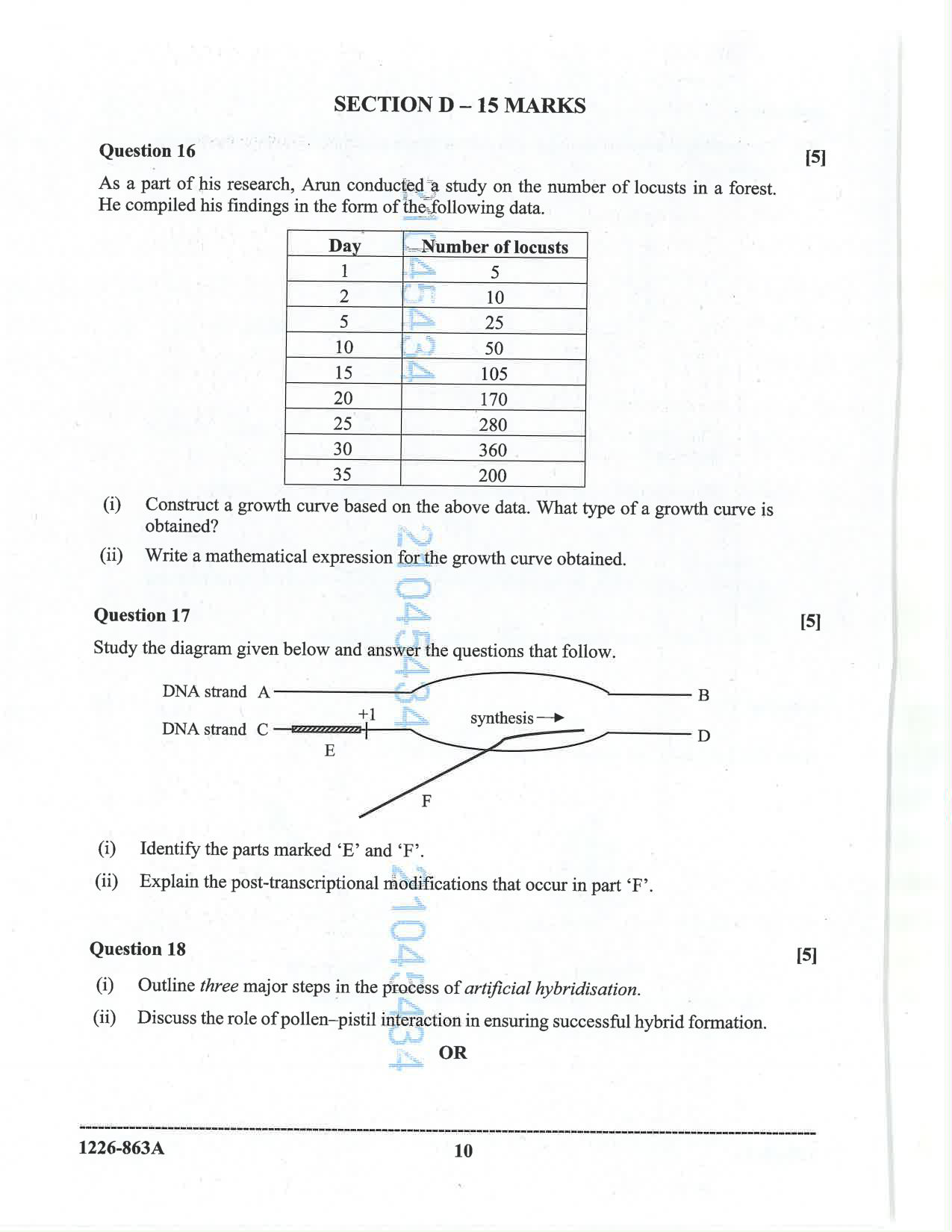 ISC 2026 Biology Question Paper for Class 12 — page 10