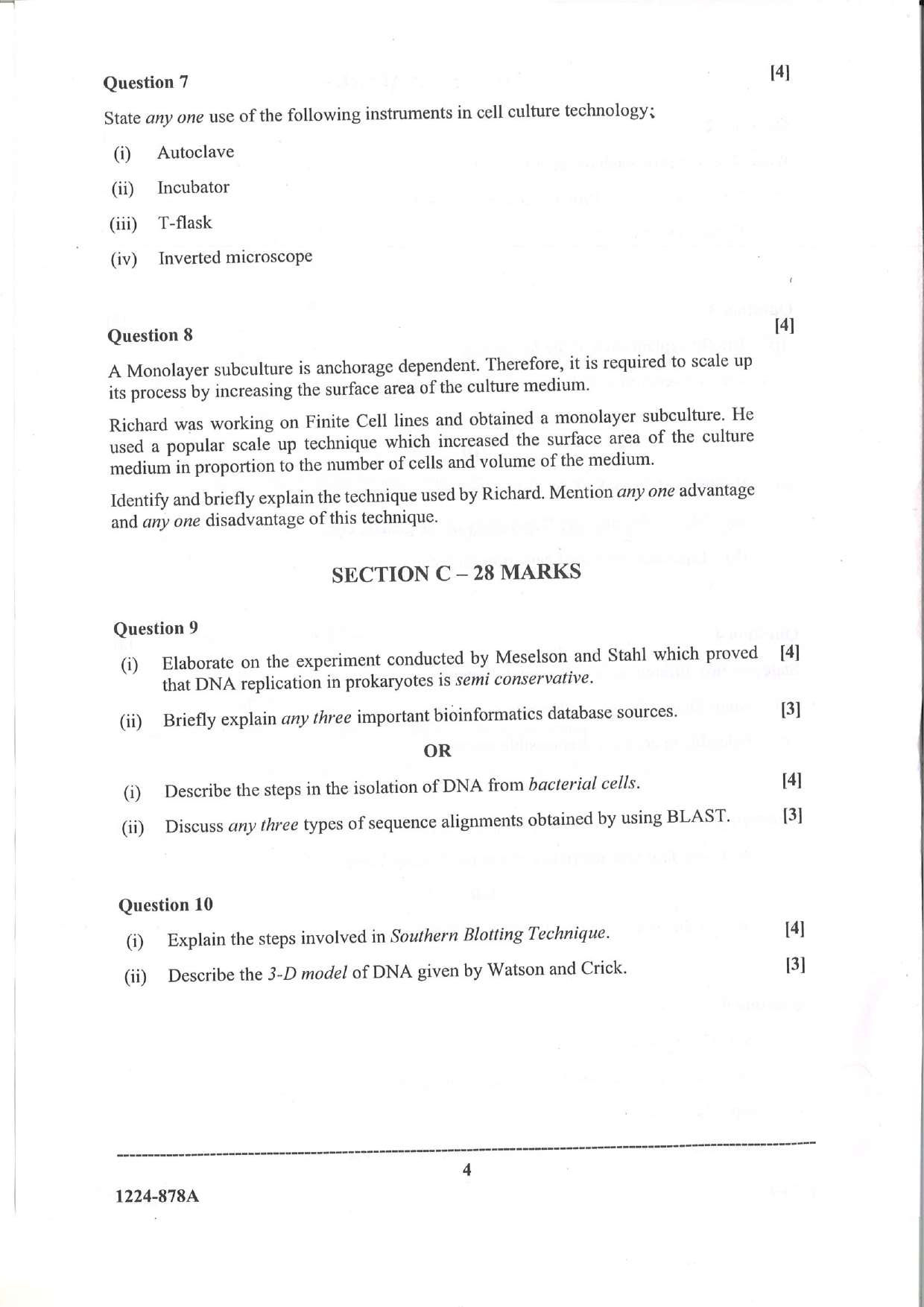 ISC 2024 Biotechnology Question Paper for Class 12 — page 4