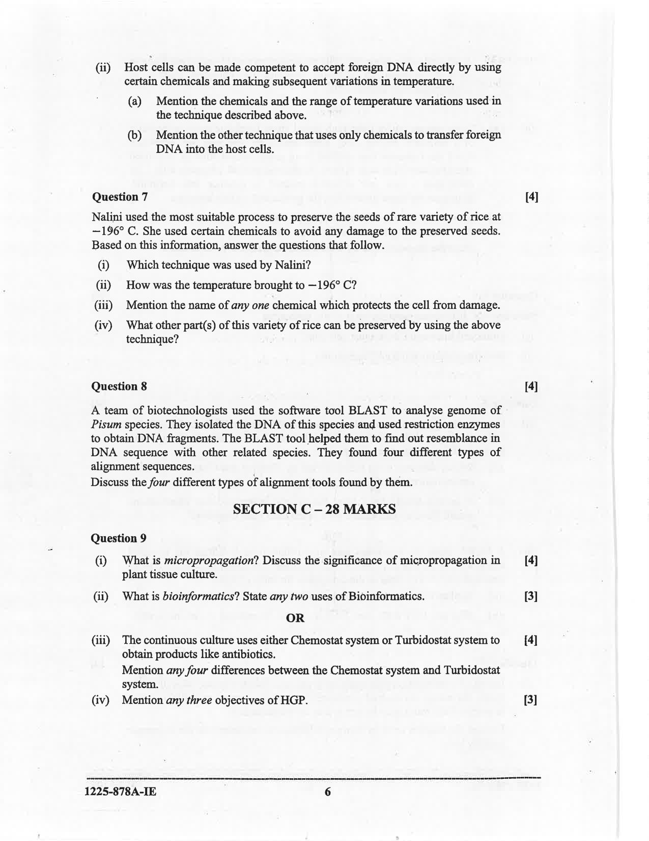 ISC 2025 Biotechnology Improvement Examination Question Paper for Class 12 — page 6