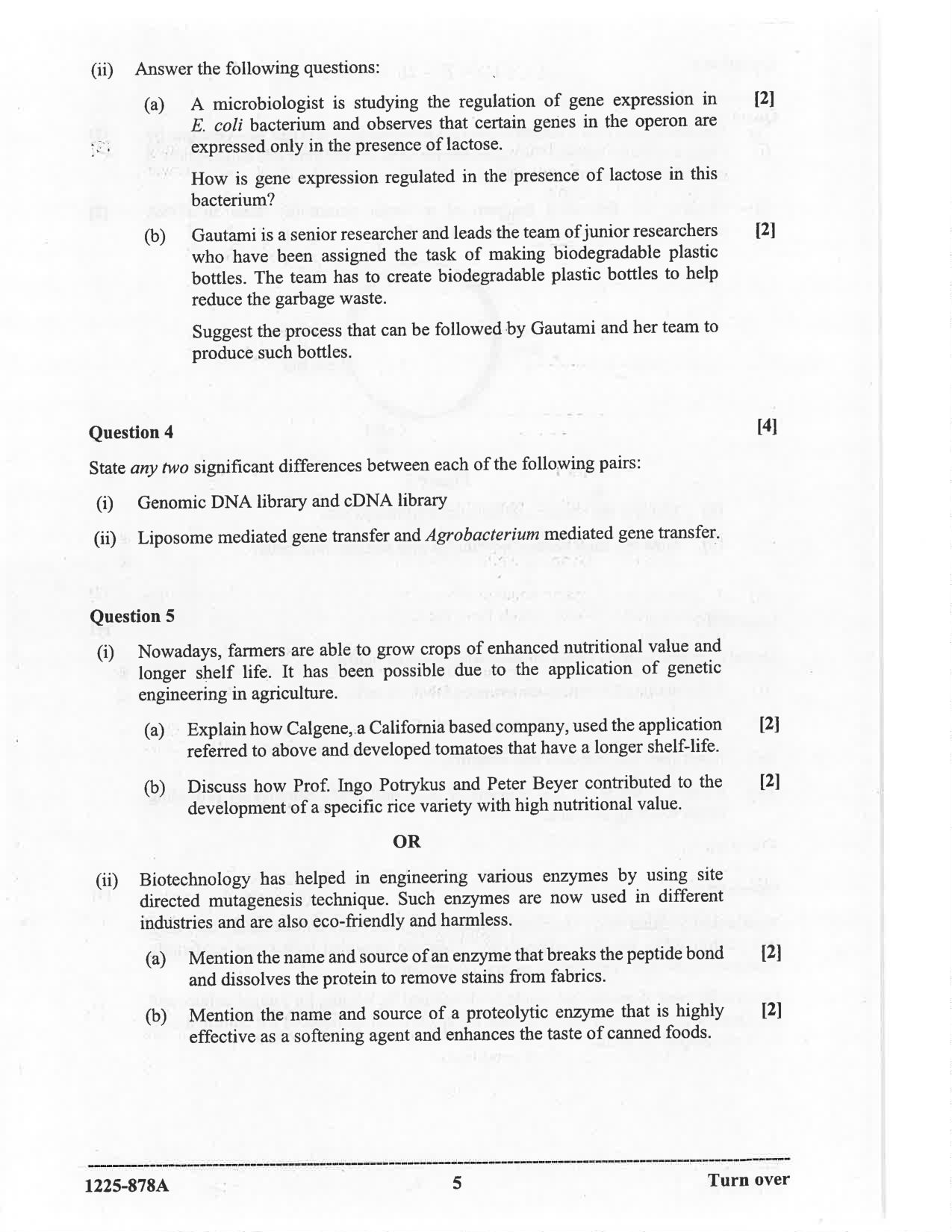 ISC 2025 Biotechnology Question Paper for Class 12 — page 5