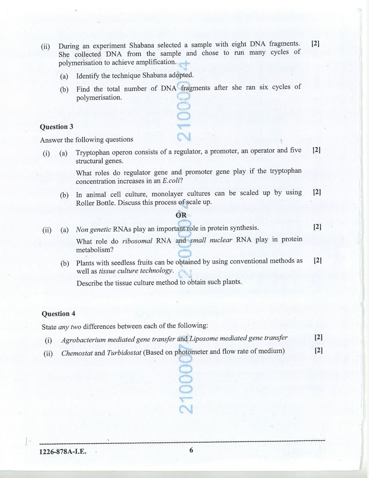 ISC 2026 Biotechnology Improvement Examination Question Paper for Class 12 — page 6