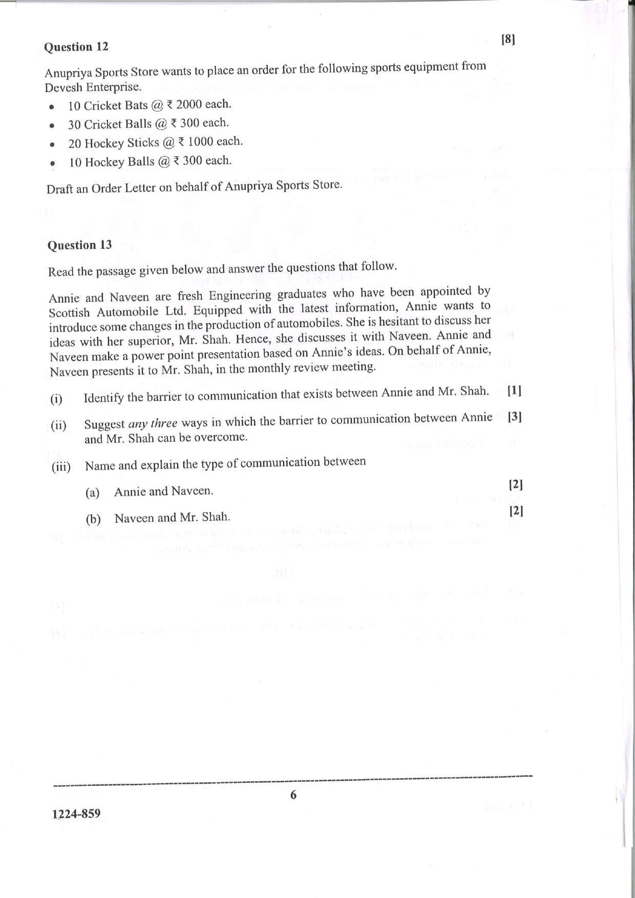 ISC 2024 Business Studies Question Paper for Class 12 — page 6