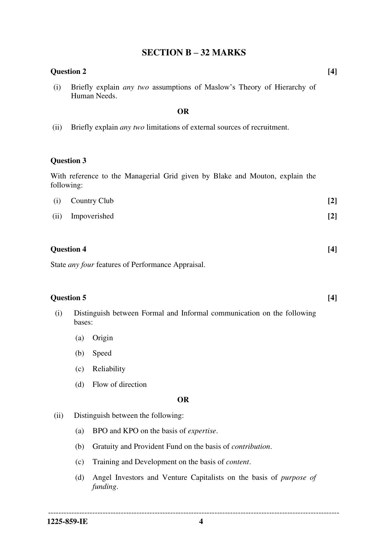 ISC 2025 Business Studies Improvement Examination Question Paper for Class 12 — page 4