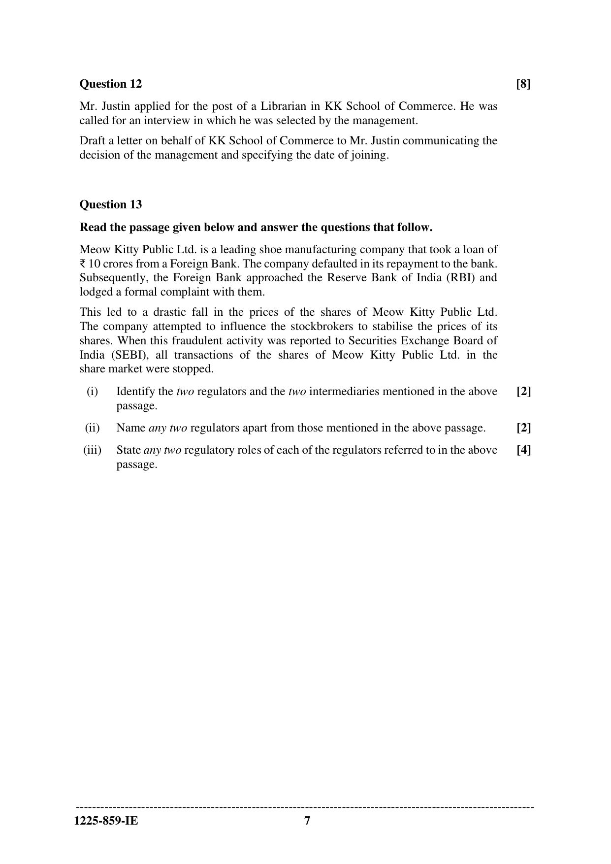 ISC 2025 Business Studies Improvement Examination Question Paper for Class 12 — page 7