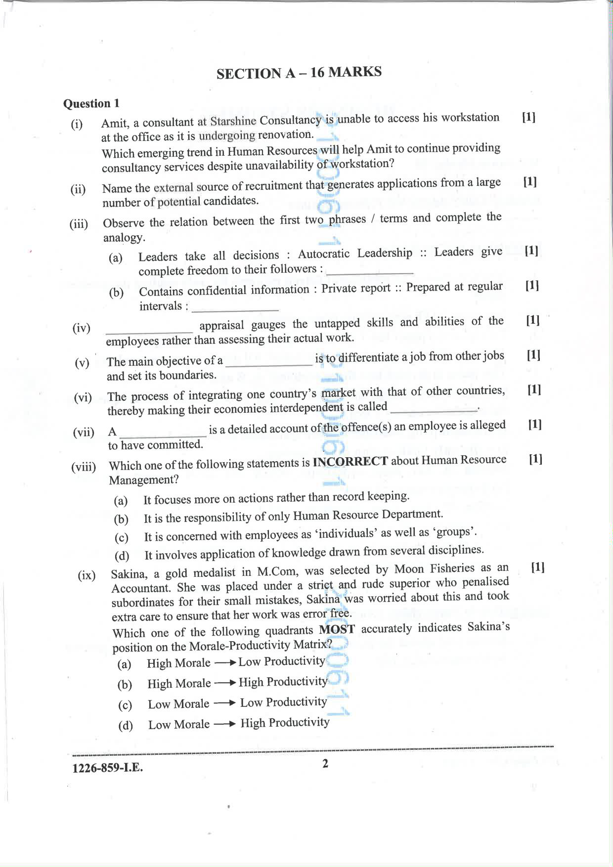 ISC 2026 Business Studies Improvement Examination Question Paper for Class 12 — page 2