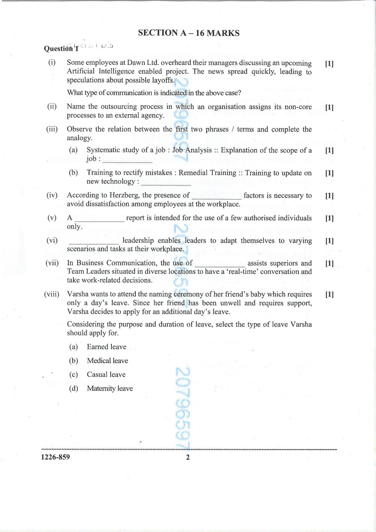 ISC 2026 Business Studies Question Paper for Class 12 — page 2