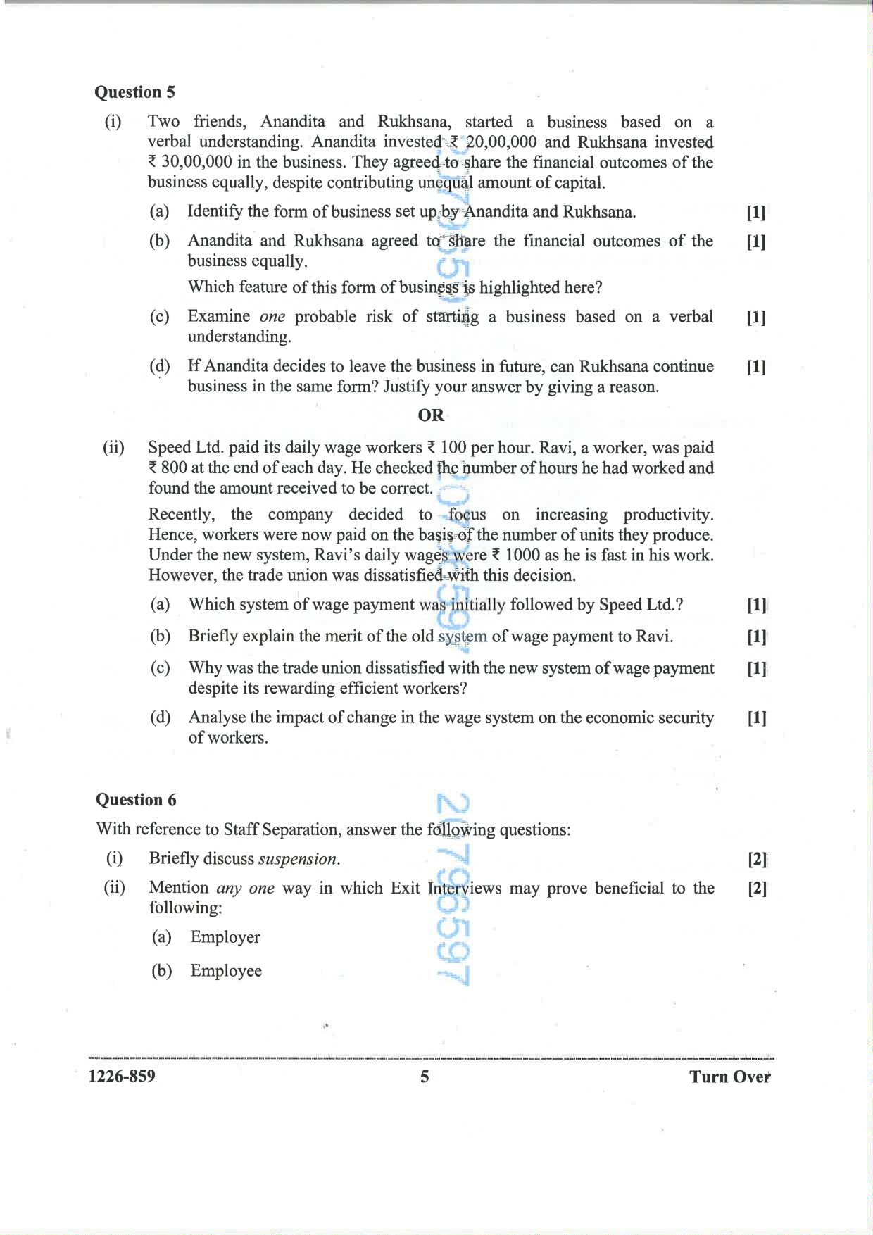 ISC 2026 Business Studies Question Paper for Class 12 — page 5
