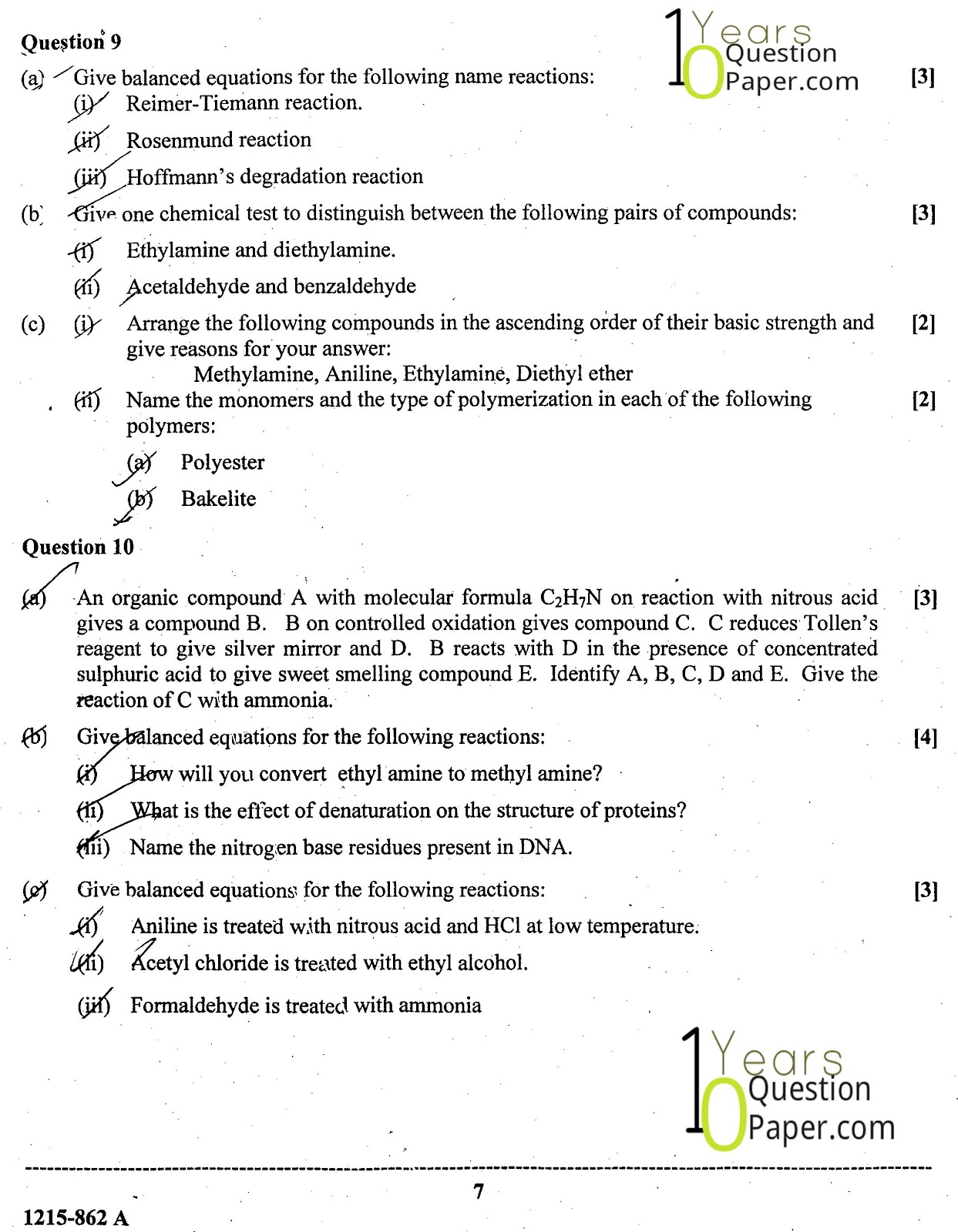 ISC Class 12 Chemistry 2015 Question Paper