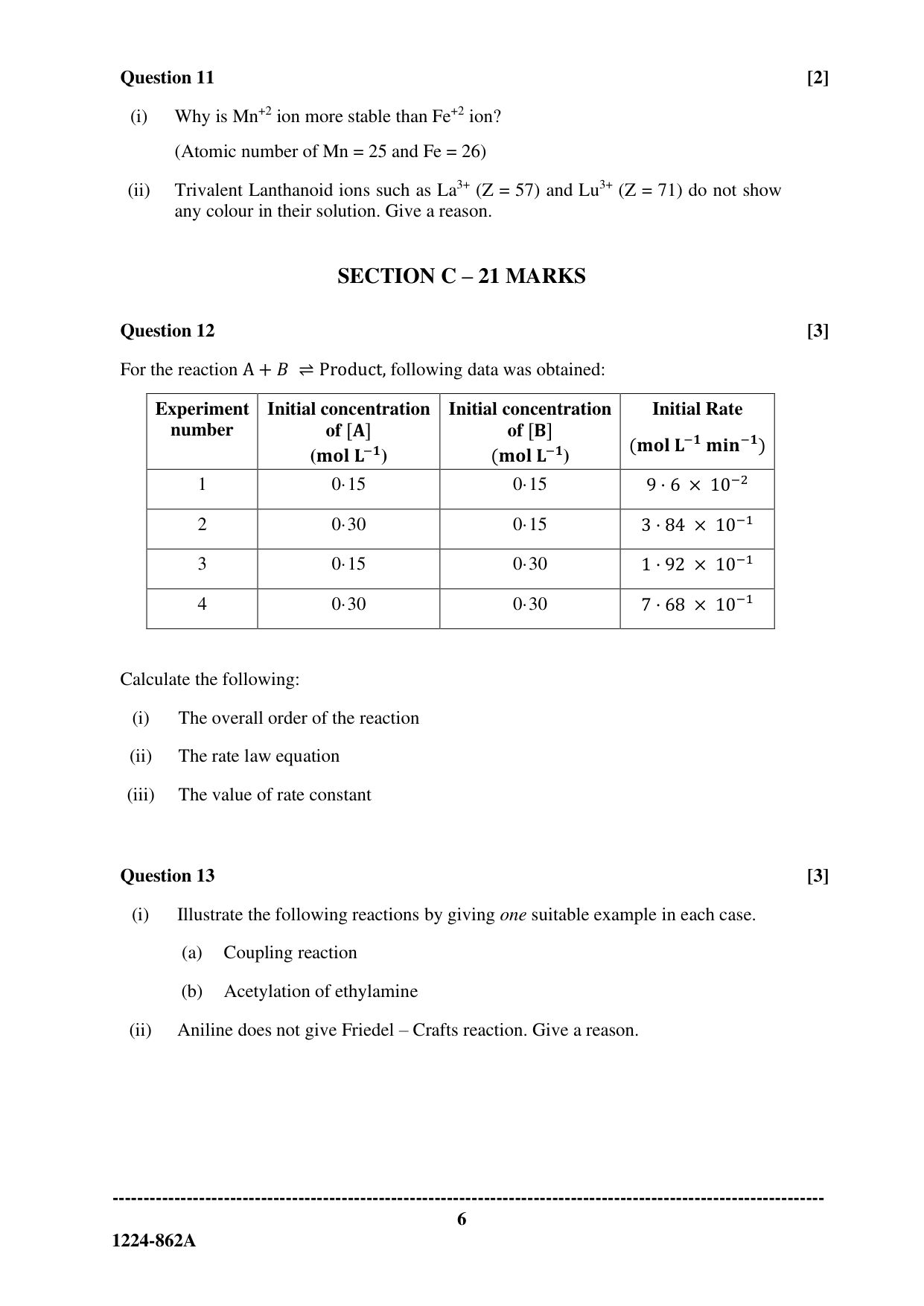 ISC 2024 Chemistry Question Paper for Class 12 — page 6