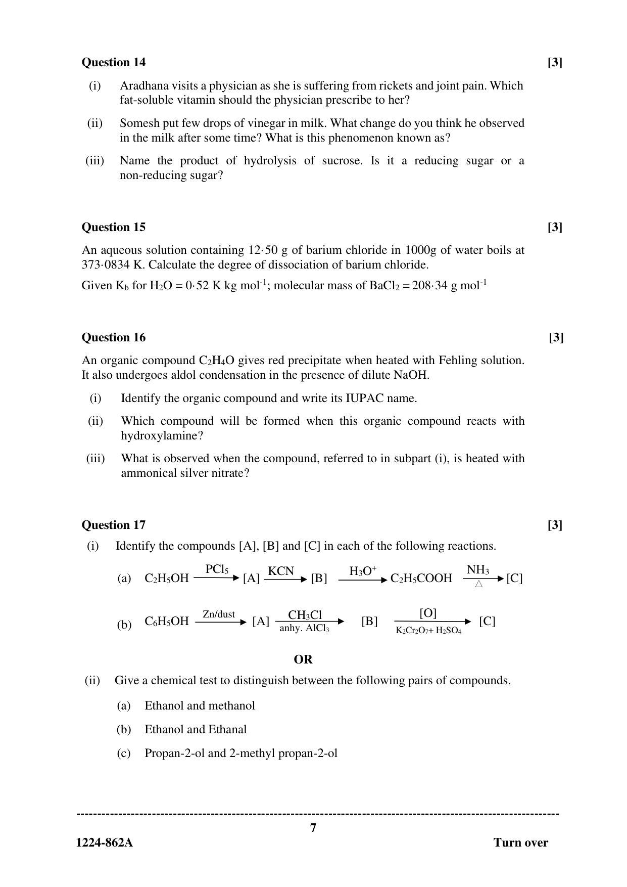 ISC 2024 Chemistry Question Paper for Class 12 — page 7
