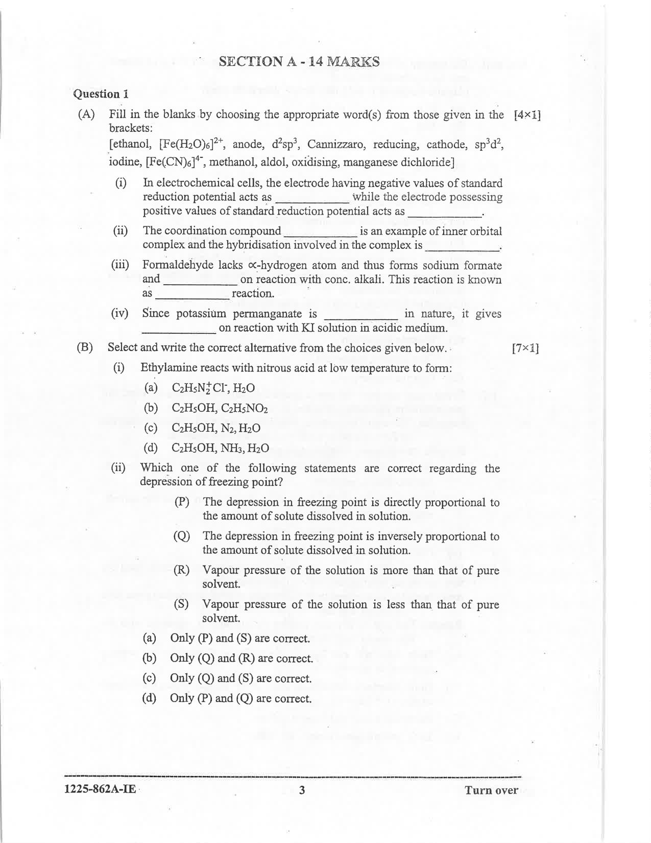 ISC 2025 Chemistry Improvement Examination Question Paper for Class 12 — page 3