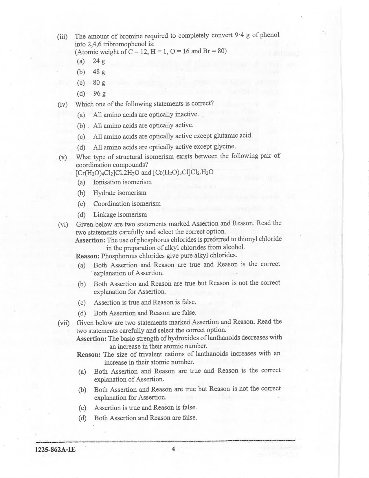 ISC 2025 Chemistry Improvement Examination Question Paper for Class 12 — page 4