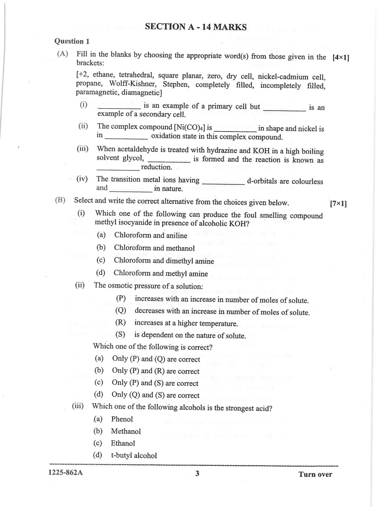 ISC 2025 Chemistry Question Paper for Class 12 — page 3