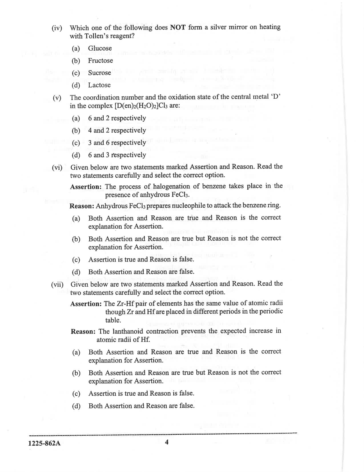 ISC 2025 Chemistry Question Paper for Class 12 — page 4