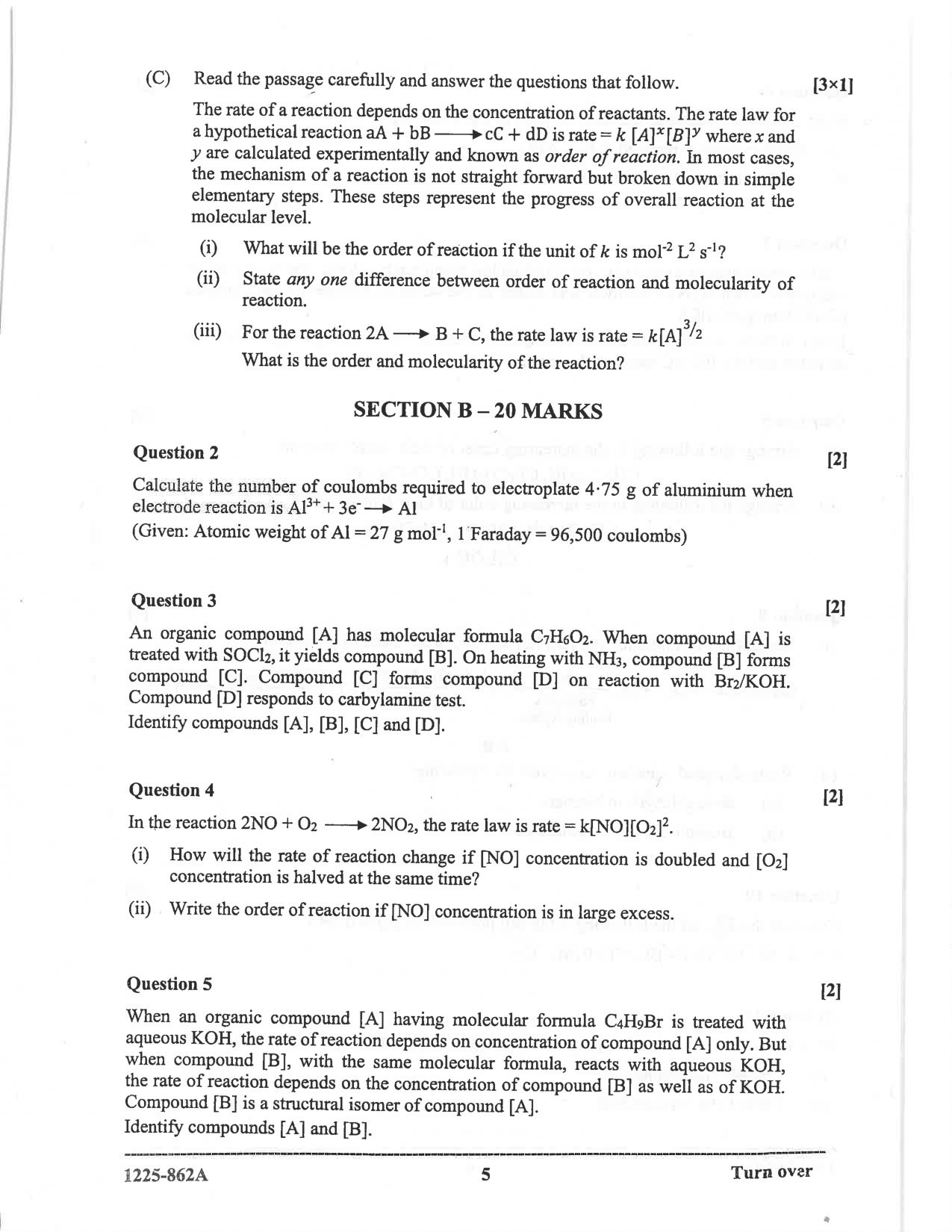ISC 2025 Chemistry Question Paper for Class 12 — page 5