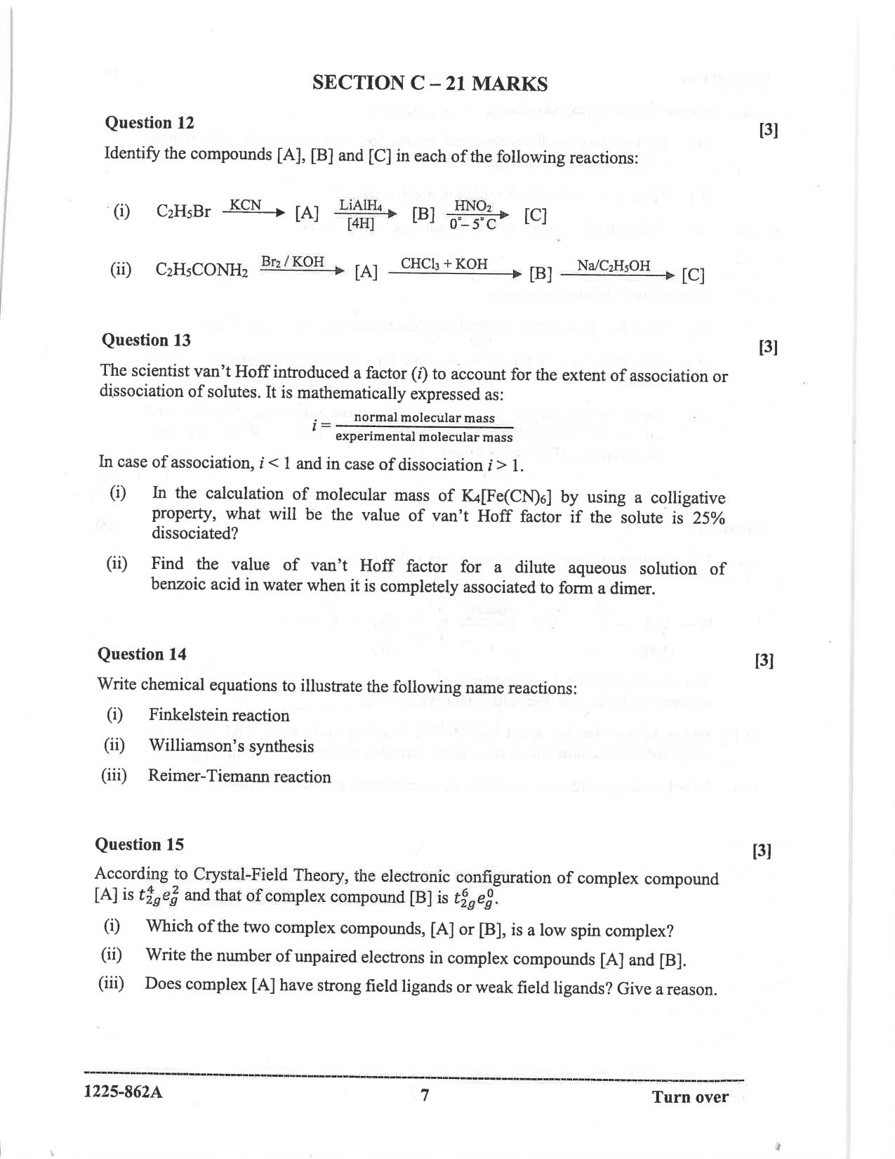 ISC 2025 Chemistry Question Paper for Class 12 — page 7