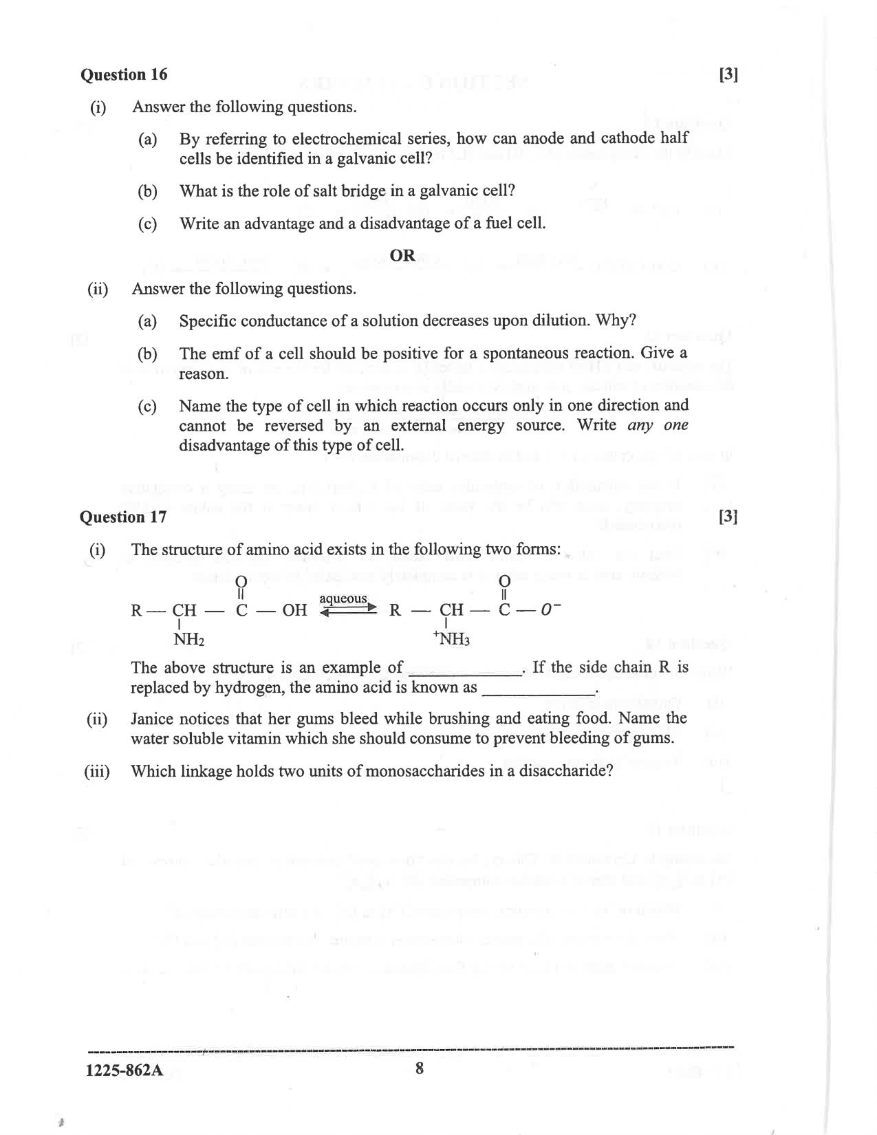 ISC 2025 Chemistry Question Paper for Class 12 — page 8