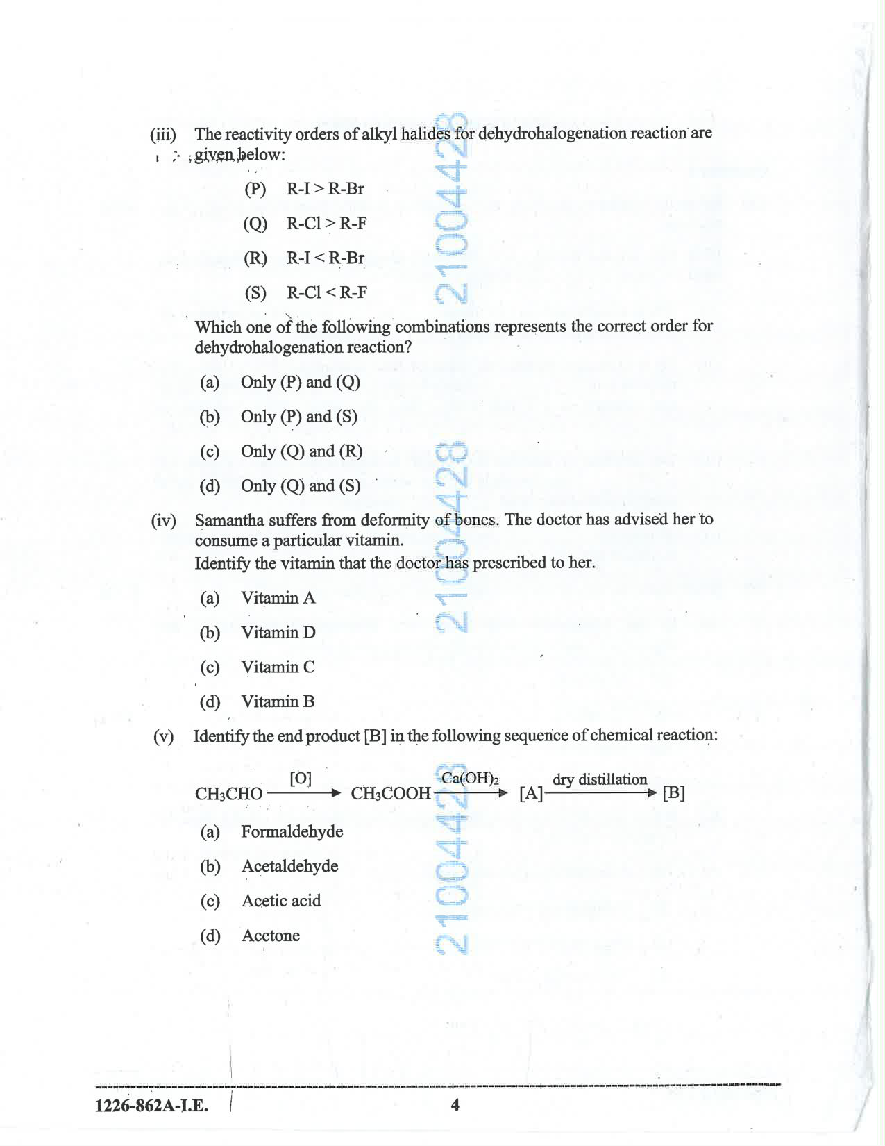 ISC 2026 Chemistry Improvement Examination Question Paper for Class 12 — page 4