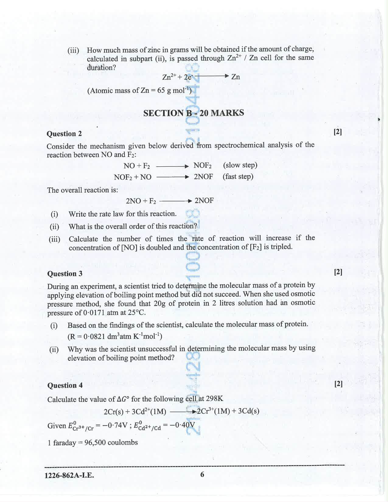 ISC 2026 Chemistry Improvement Examination Question Paper for Class 12 — page 6