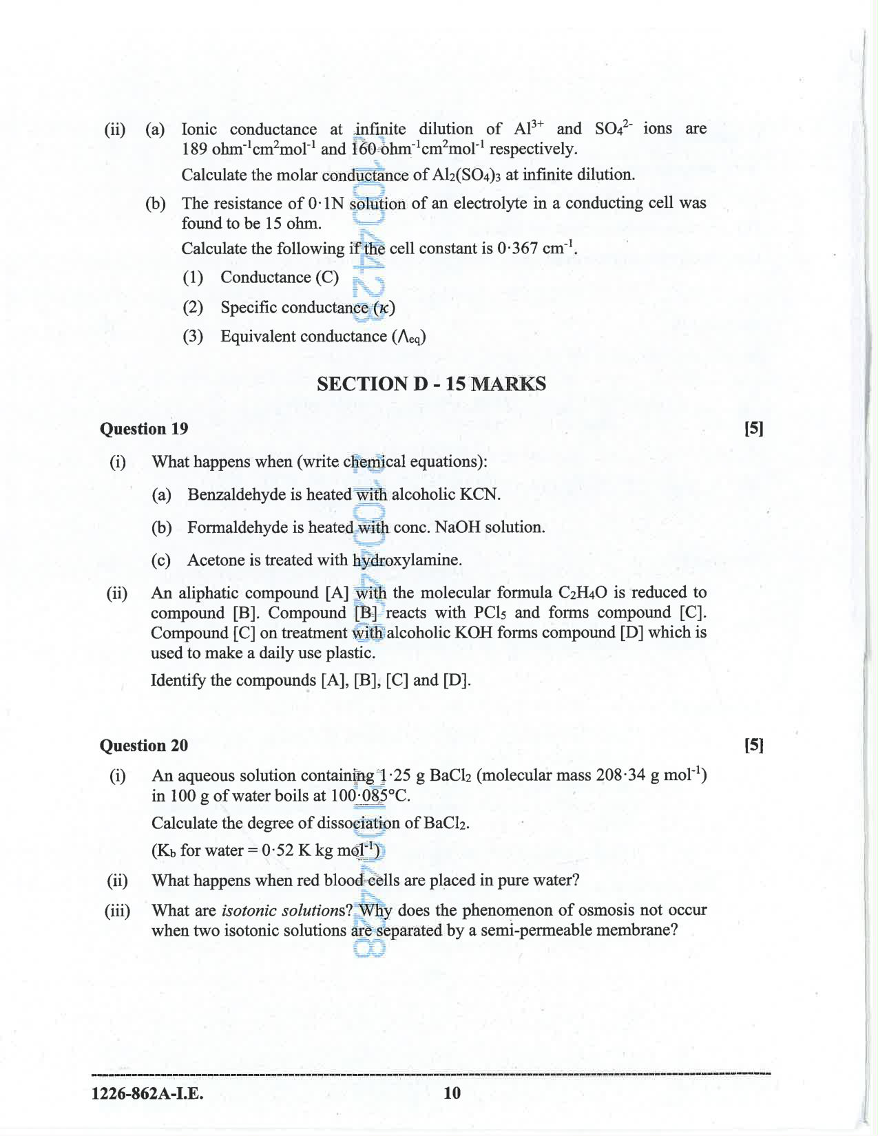 ISC 2026 Chemistry Improvement Examination Question Paper for Class 12 — page 10
