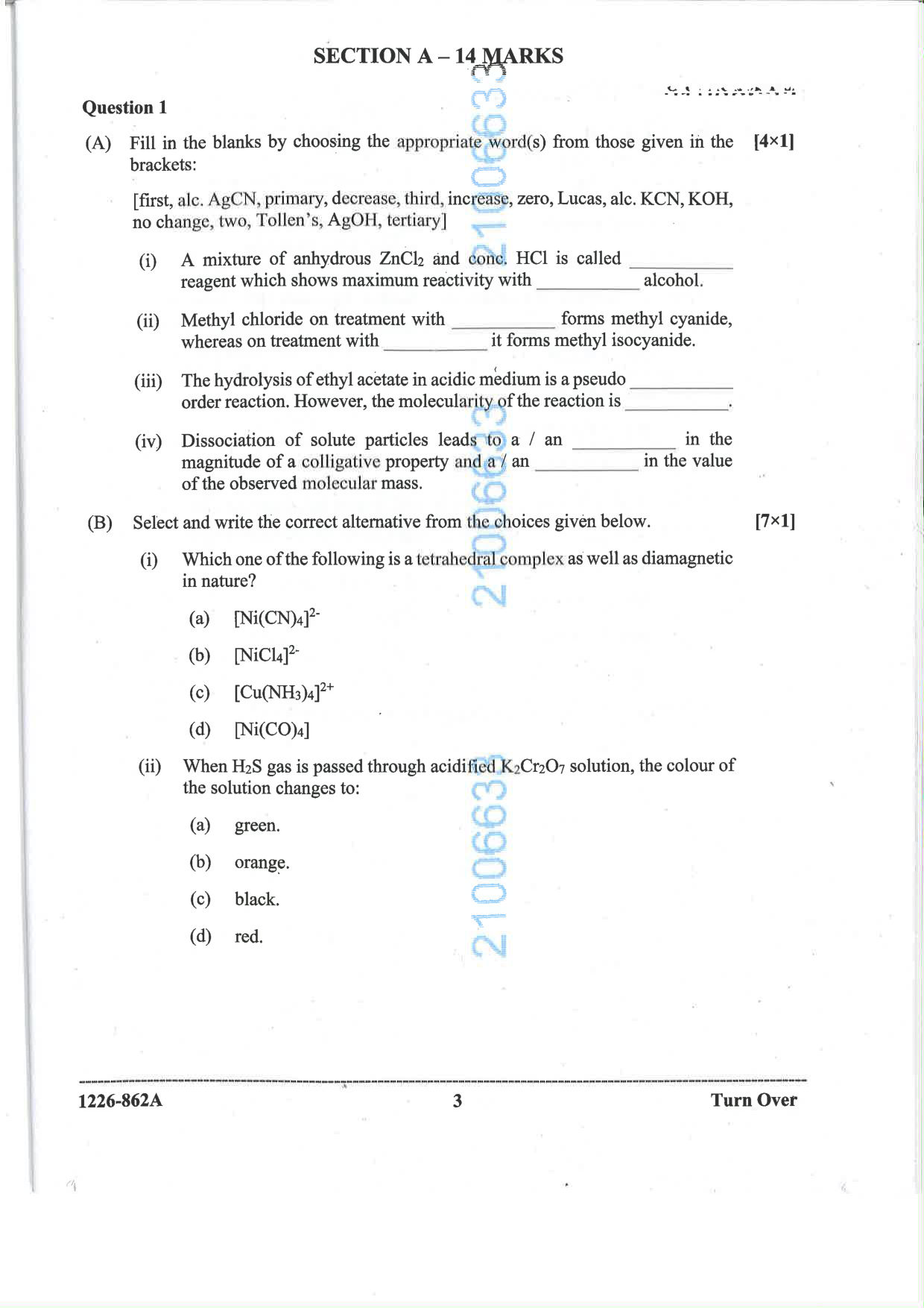 ISC 2026 Chemistry Question Paper for Class 12 — page 3