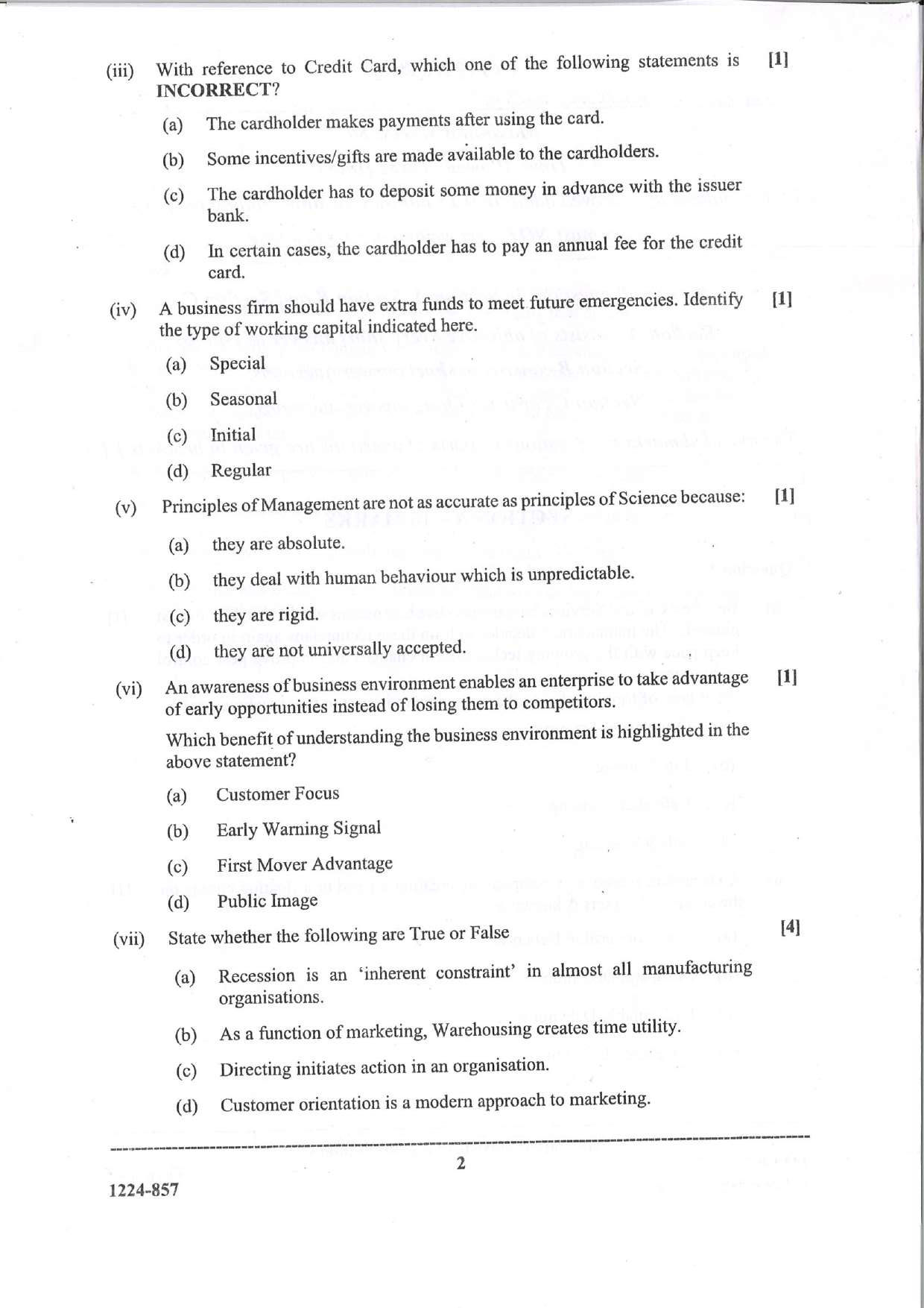 ISC 2024 Commerce Question Paper for Class 12 — page 2