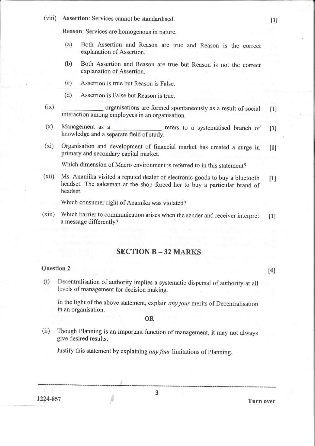 ISC 2024 Commerce Question Paper for Class 12 — page 3