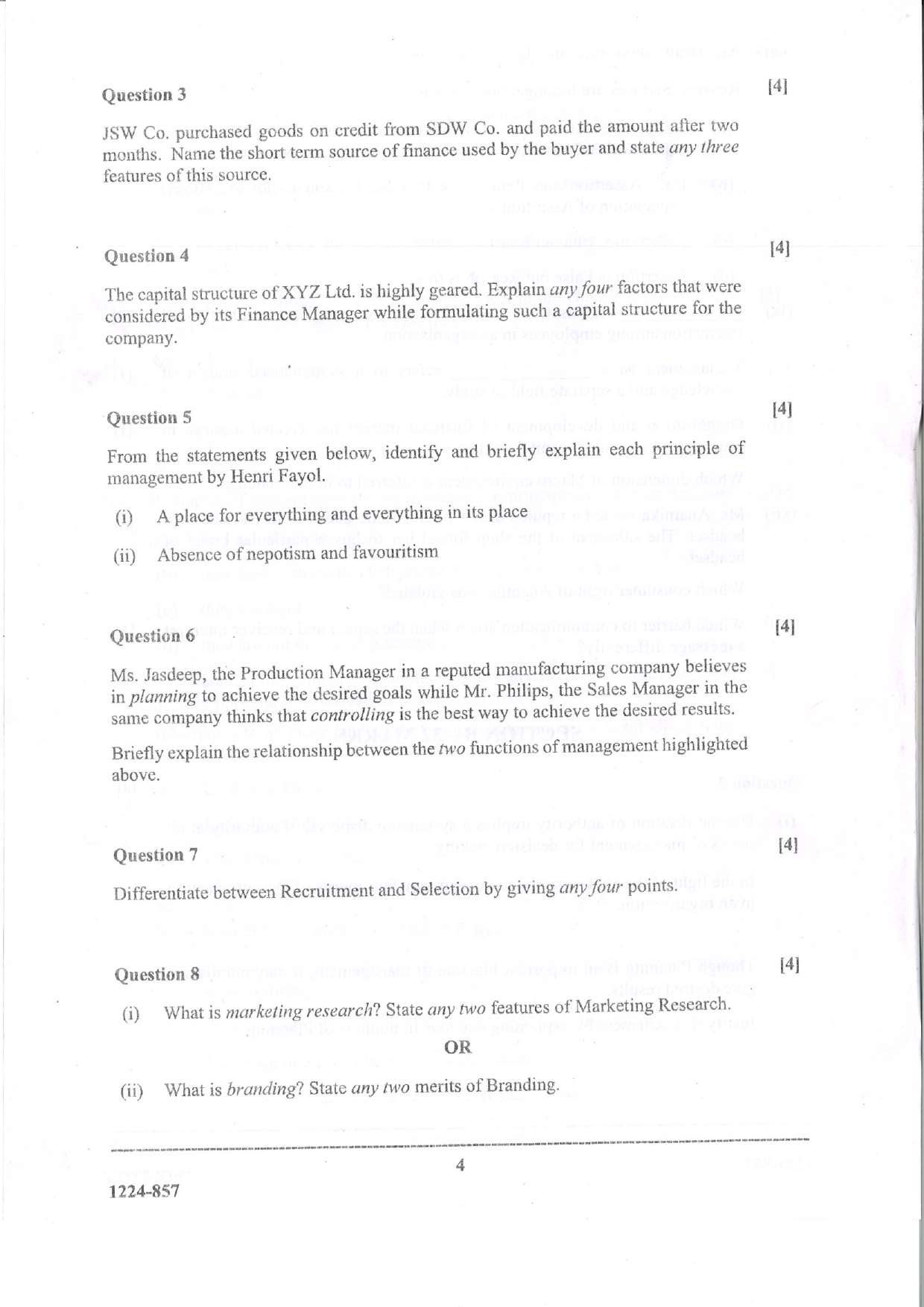 ISC 2024 Commerce Question Paper for Class 12 — page 4