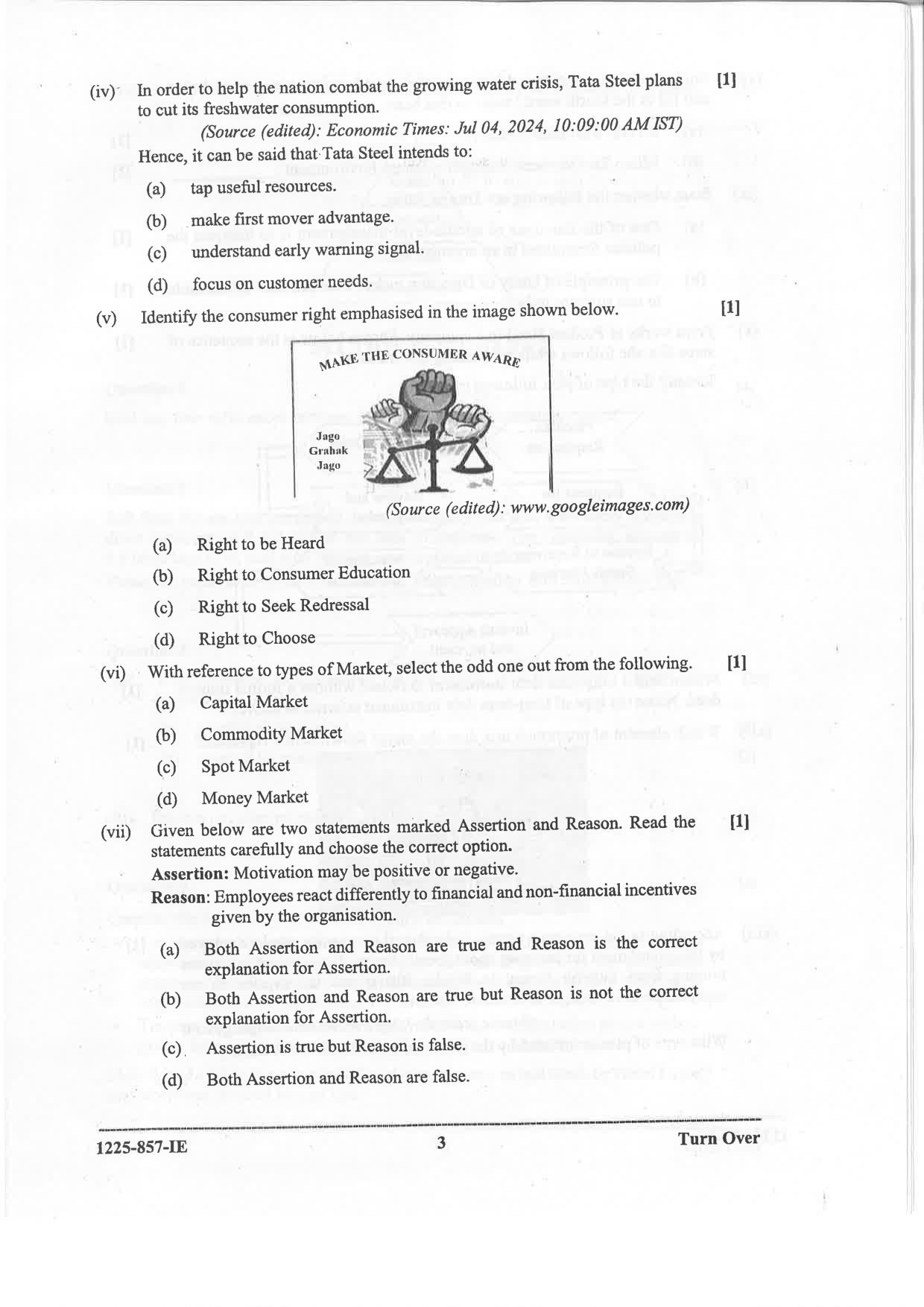 ISC 2025 Commerce Improvement Examination Question Paper for Class 12 — page 3