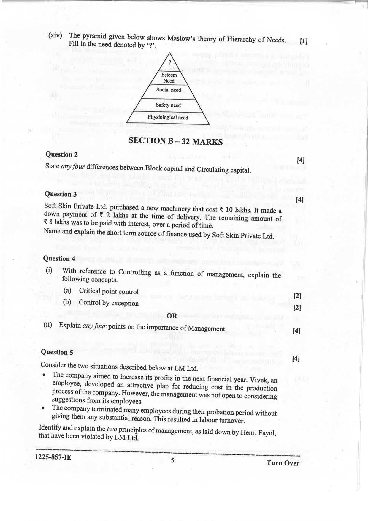 ISC 2025 Commerce Improvement Examination Question Paper for Class 12 — page 5