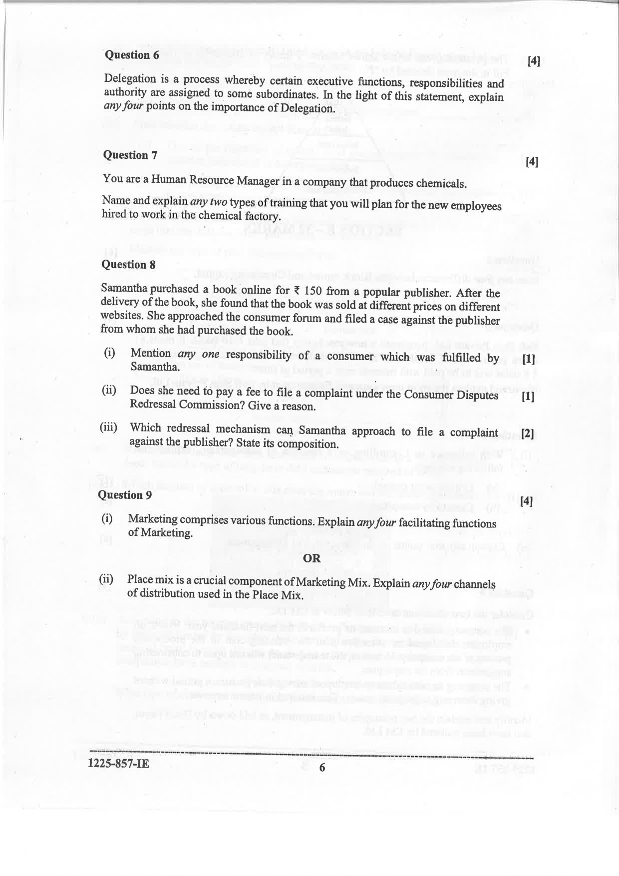 ISC 2025 Commerce Improvement Examination Question Paper for Class 12 — page 6