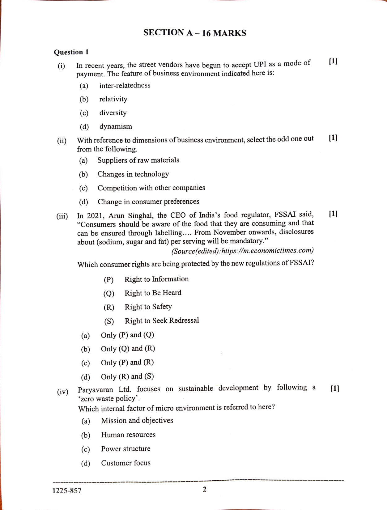ISC 2025 Commerce Question Paper for Class 12 — page 2