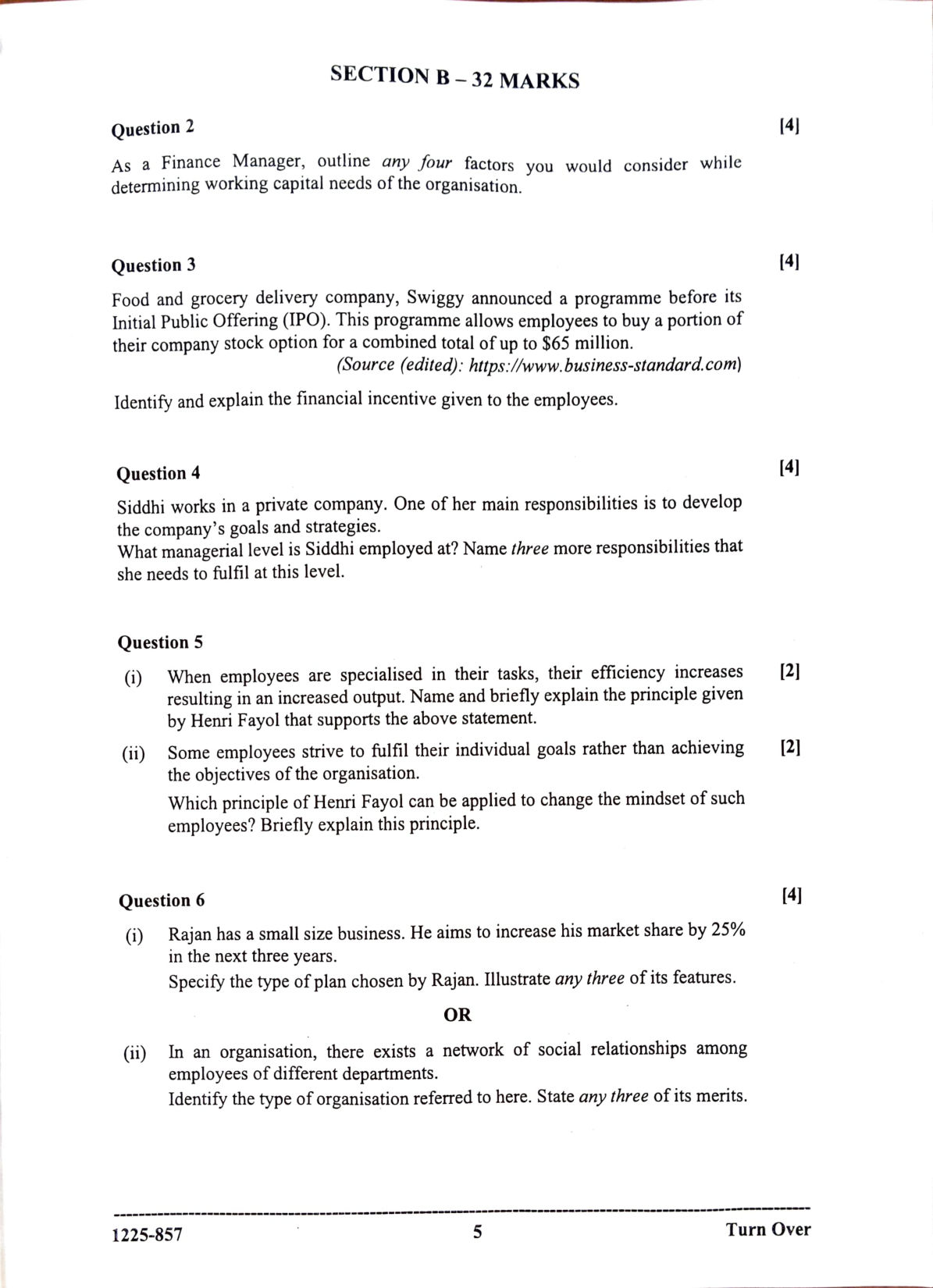 ISC 2025 Commerce Question Paper for Class 12 — page 5