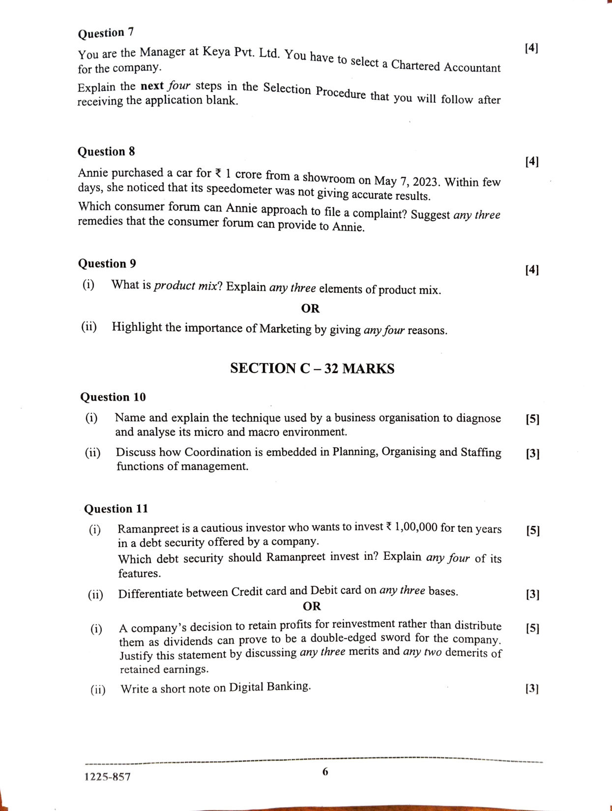 ISC 2025 Commerce Question Paper for Class 12 — page 6