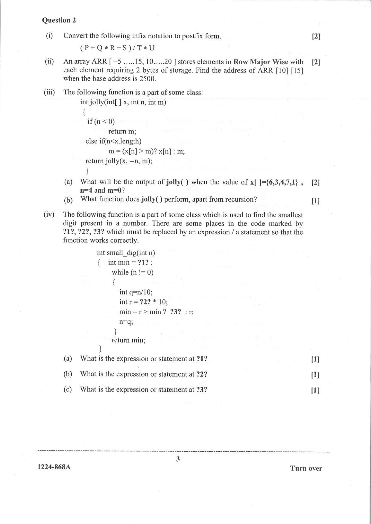 ISC 2024 Computer Science Question Paper for Class 12 — page 3