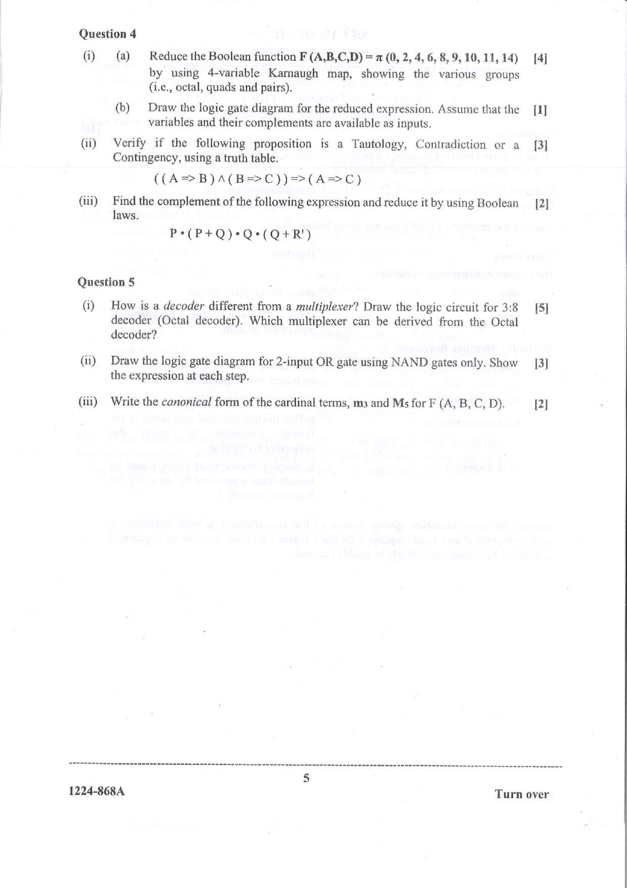 ISC 2024 Computer Science Question Paper for Class 12 — page 5