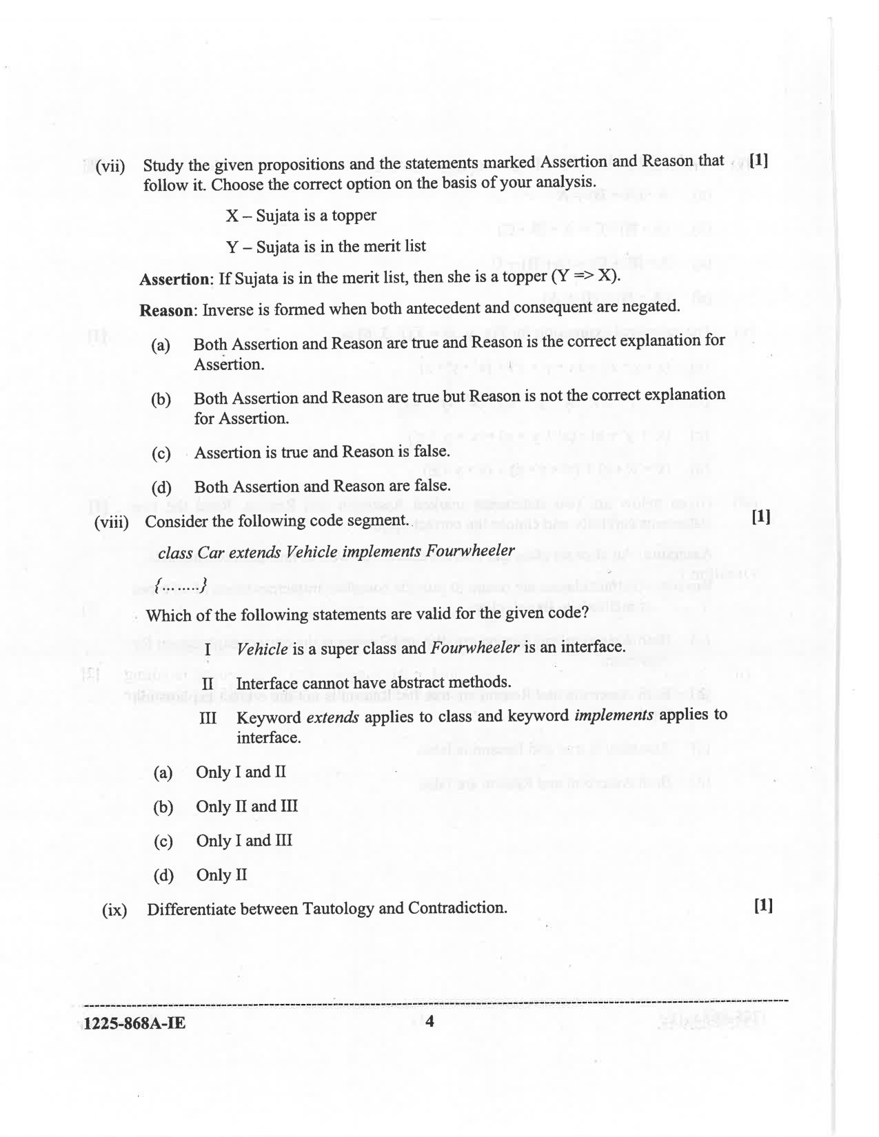 ISC 2025 Computer Science Improvement Examination Question Paper for Class 12 — page 4