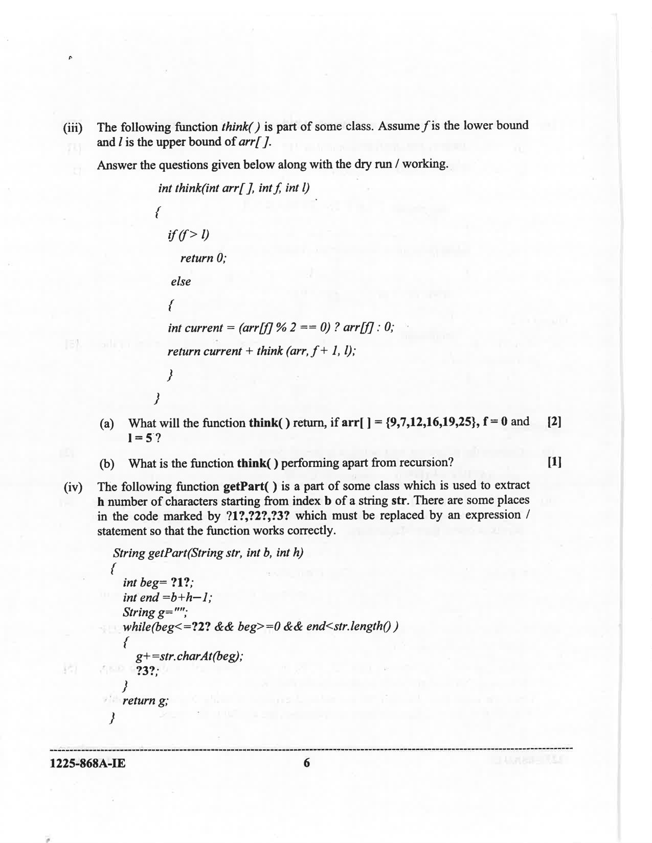 ISC 2025 Computer Science Improvement Examination Question Paper for Class 12 — page 6