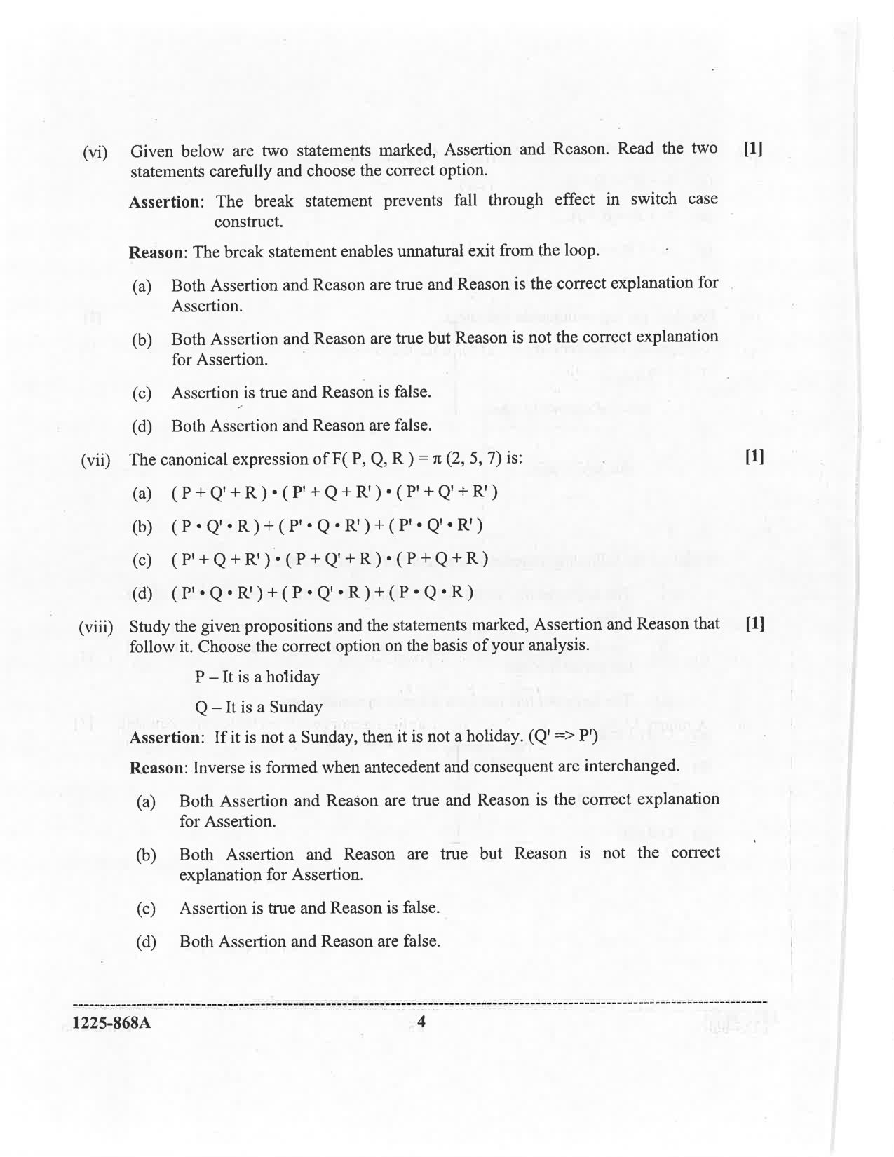 ISC 2025 Computer Science Question Paper for Class 12 — page 4