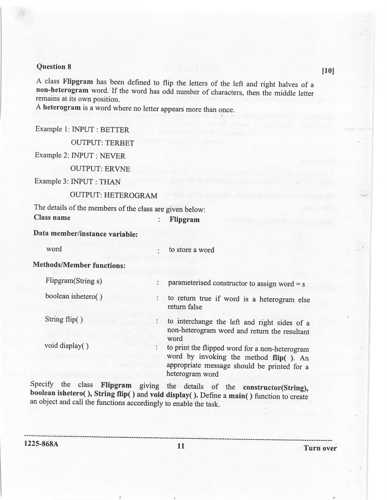 ISC 2025 Computer Science Question Paper for Class 12 — page 11