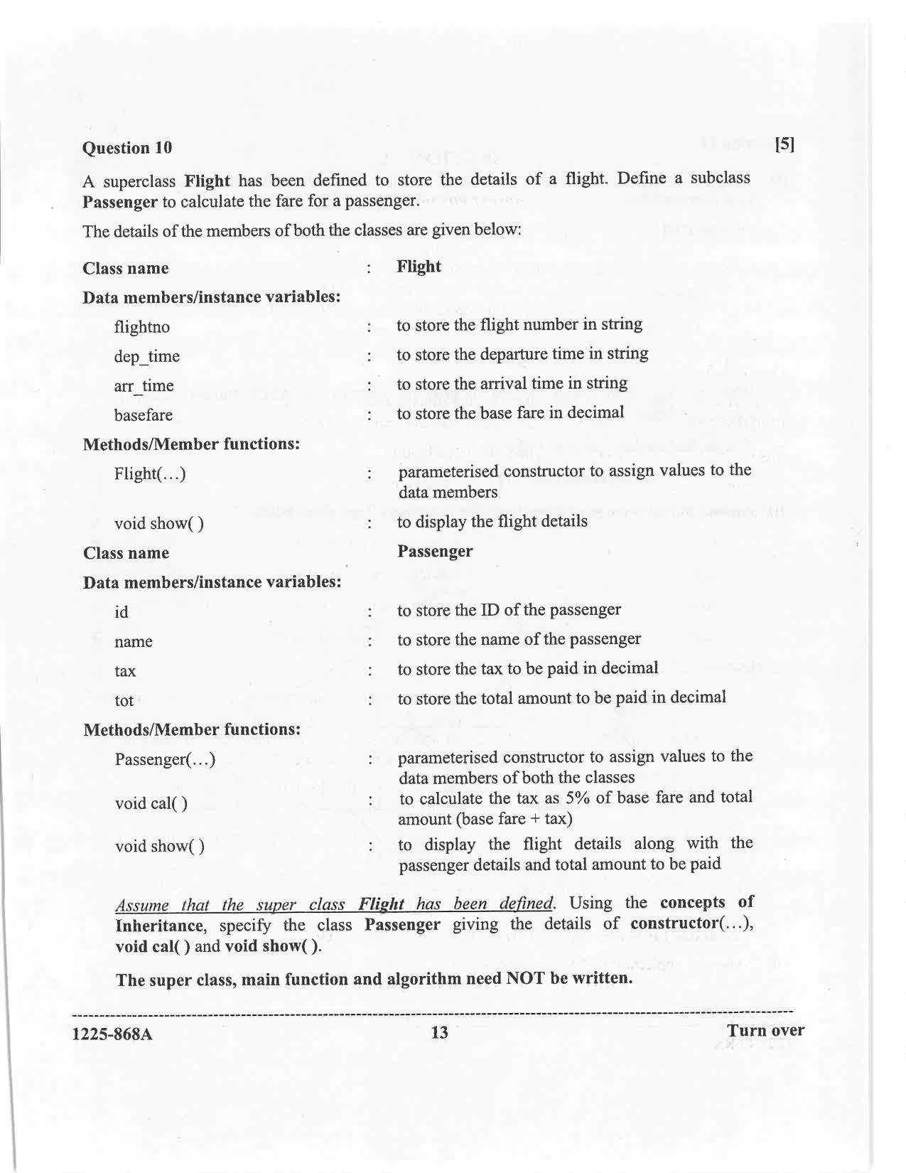 ISC 2025 Computer Science Question Paper for Class 12 — page 13