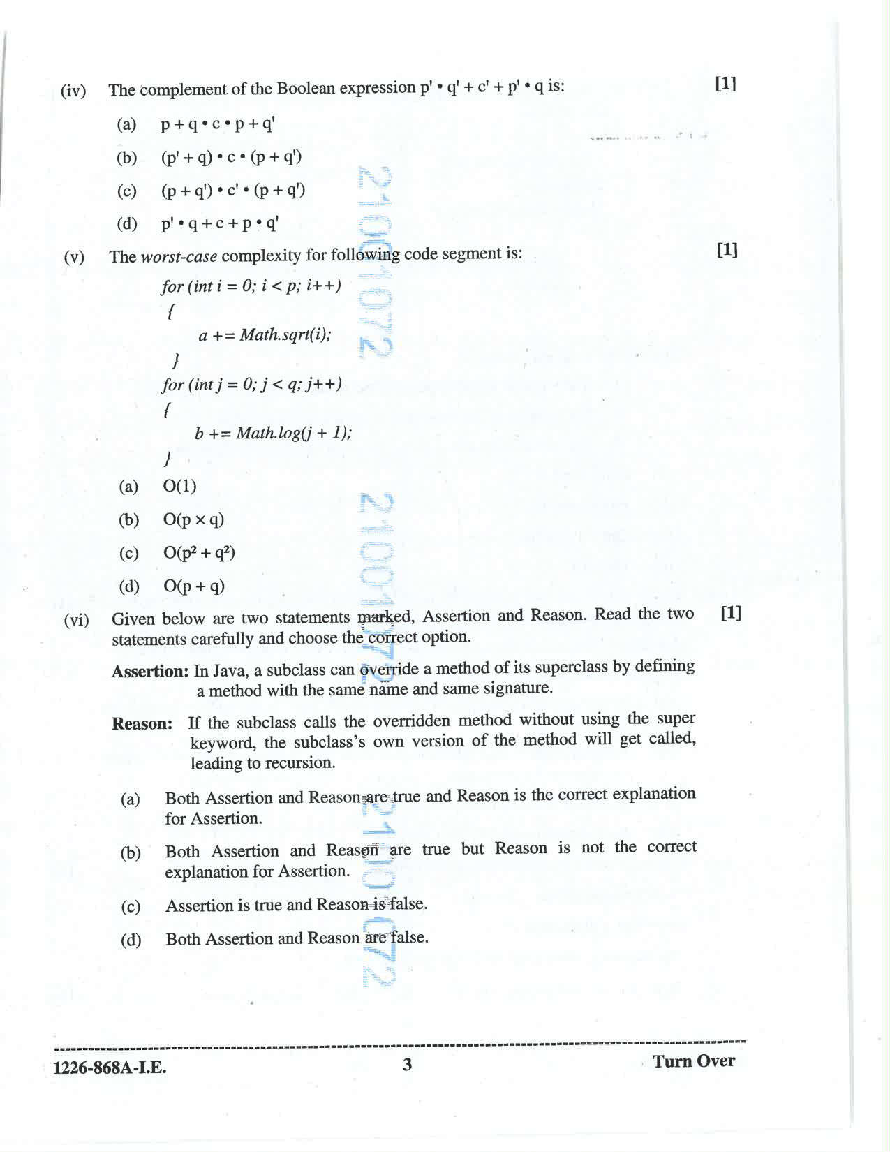 ISC 2026 Computer Science Improvement Examination Question Paper for Class 12 — page 3