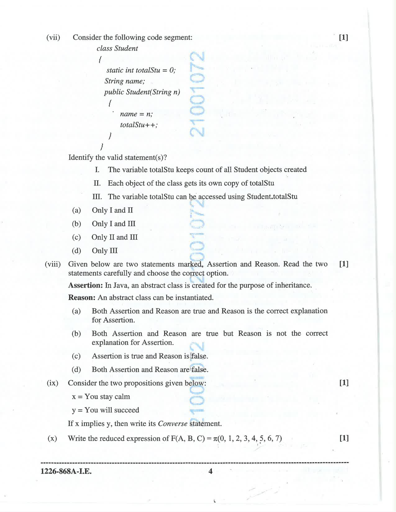 ISC 2026 Computer Science Improvement Examination Question Paper for Class 12 — page 4