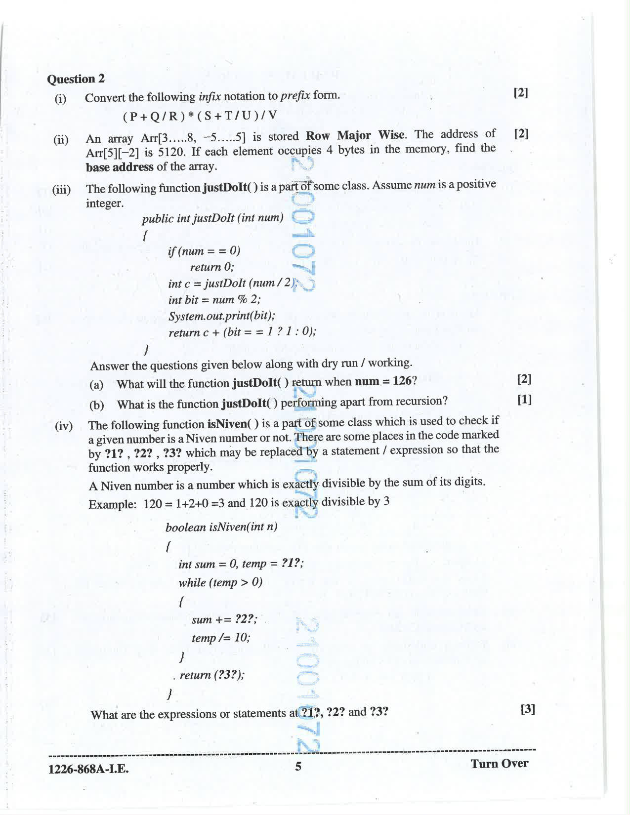 ISC 2026 Computer Science Improvement Examination Question Paper for Class 12 — page 5