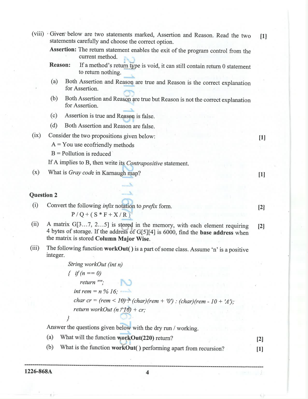 ISC 2026 Computer Science Question Paper for Class 12 — page 4