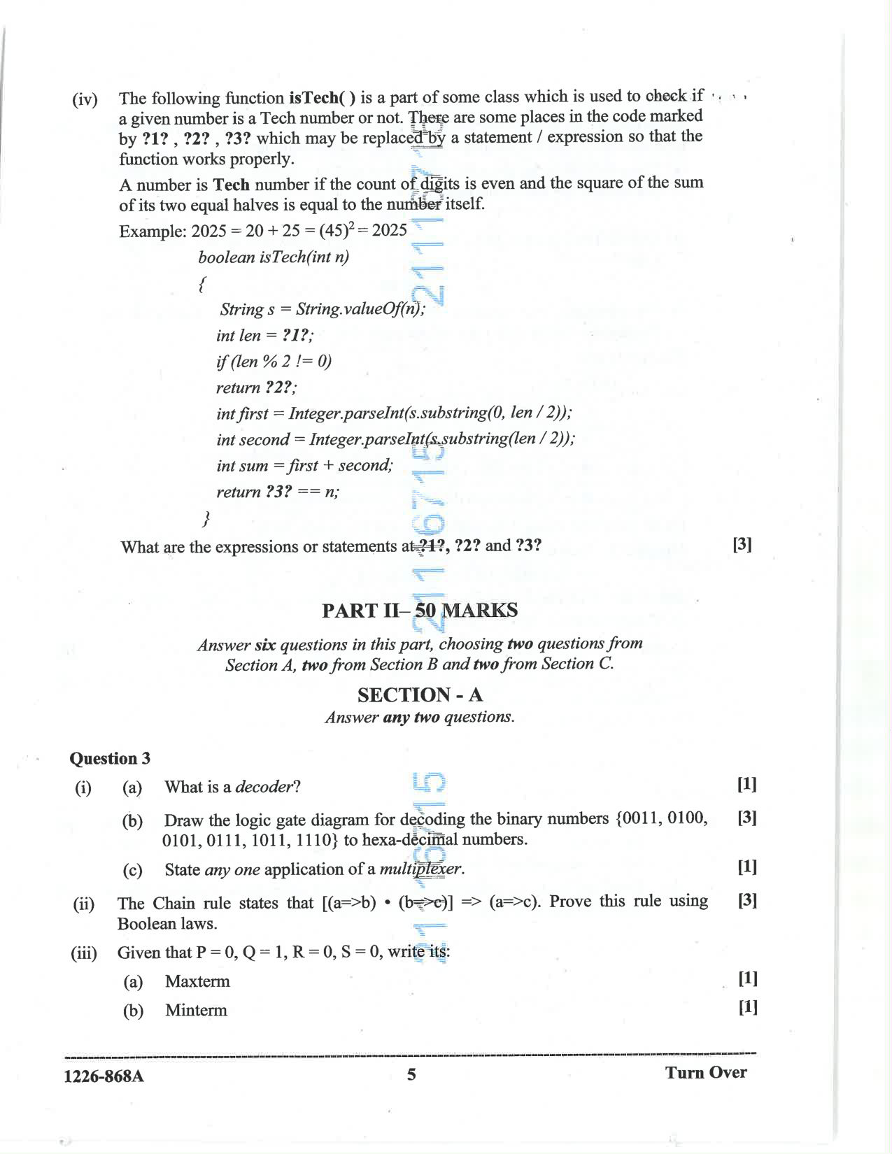 ISC 2026 Computer Science Question Paper for Class 12 — page 5