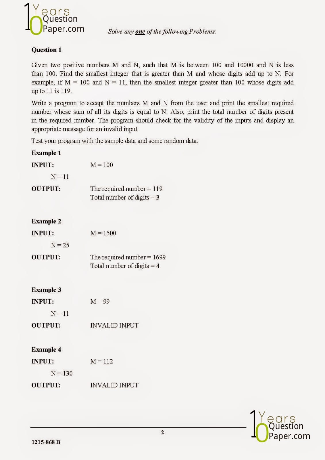 ISC Class 12 Computer Science Practical 2015 Question Paper