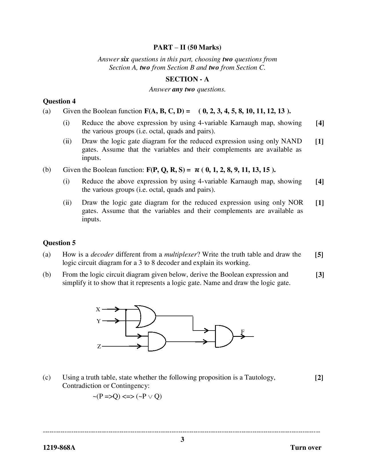 ISC Class 12 Computer Science 2019 Question Paper