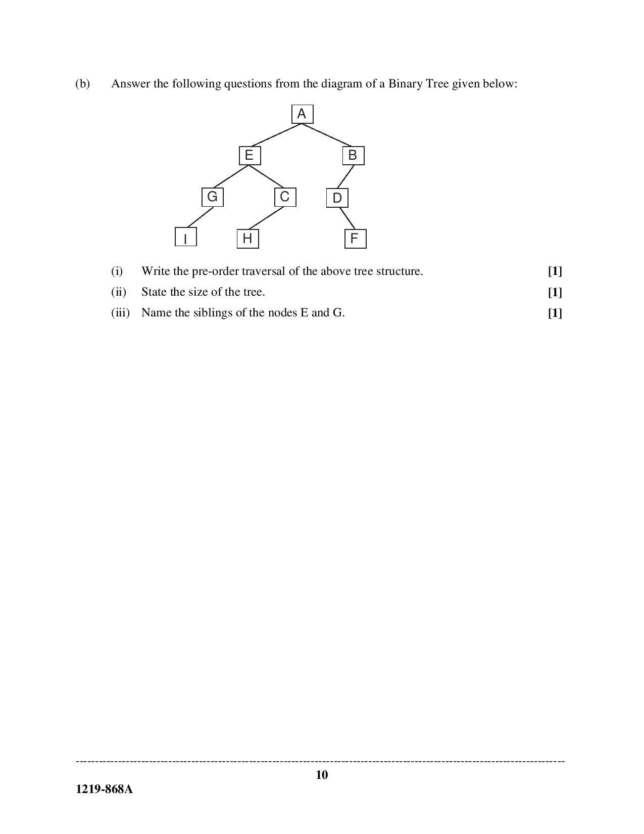 ISC Class 12 Computer Science 2019 Question Paper