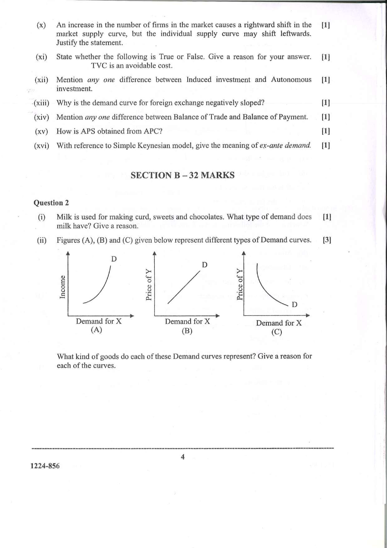ISC 2024 Economics Question Paper for Class 12 — page 4
